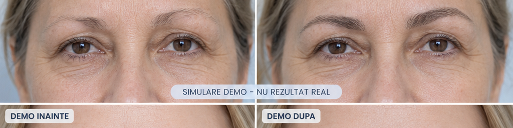 Simulare demo inainte si dupa pentru sprancene subtiate matur