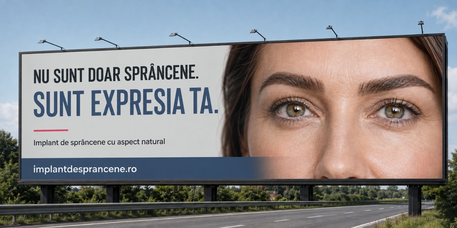 Mockup panou: Nu sunt doar sprancene. Sunt expresia ta.